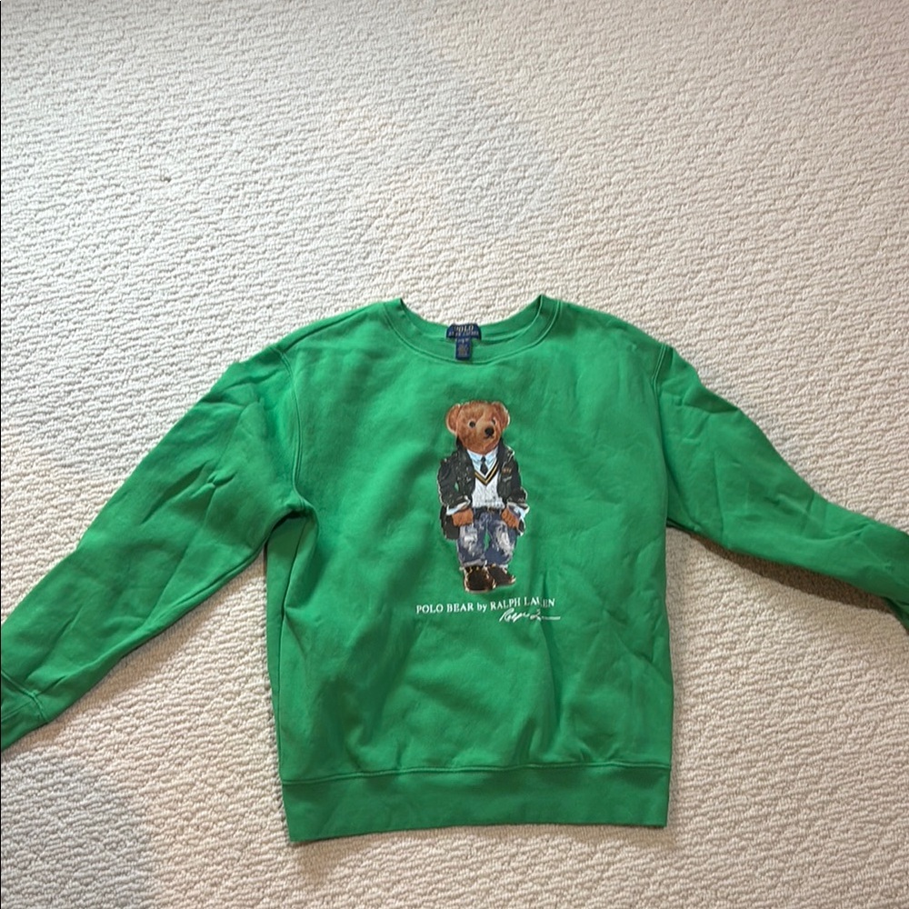Ralph Lauren Green Polo Bear Crewneck